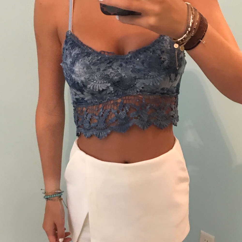 Blue crop top